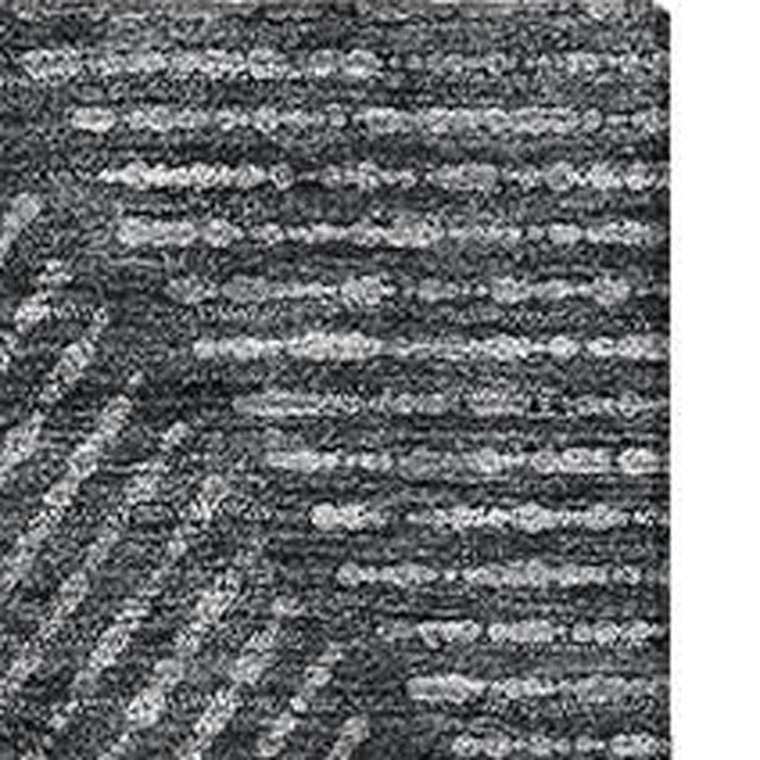 9' X 12' Geometric Washable Area Rug With UV Protection - Charcoal And Silver