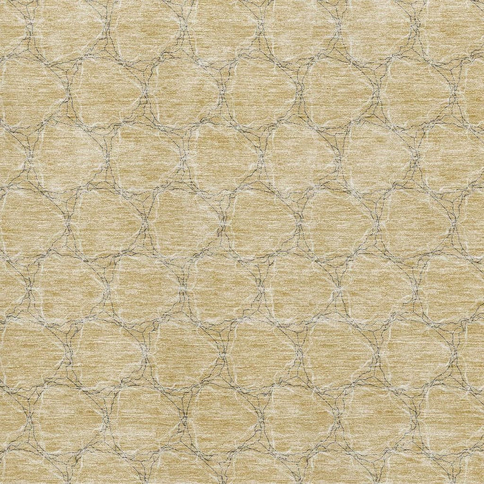 10' X 14' Geometric Washable Area Rug With UV Protection (676098) - Wheat / Ivory / Gray