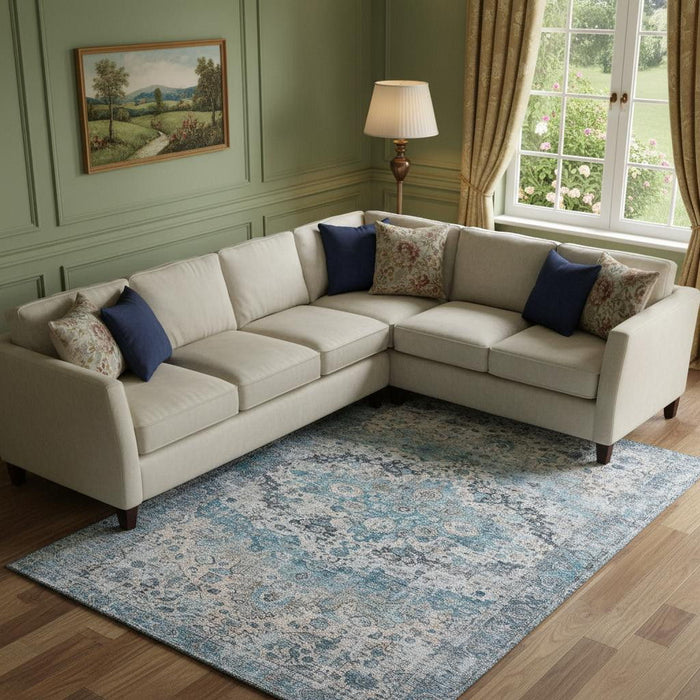 10' X 14' Oriental Washable Area Rug With UV Protection (700271) - Blue / Beige / Teal