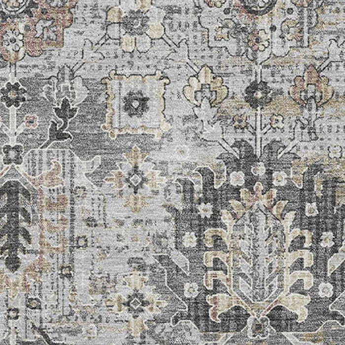 10' X 14' Oriental Washable Area Rug With UV Protection (710538) - Gray / Silver