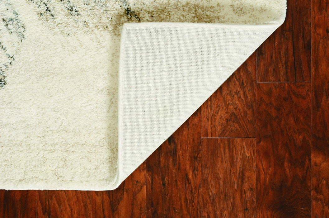 9' x 13' Machine Woven Abstract Brushstroke Indoor Area Rug - Ivory Gray