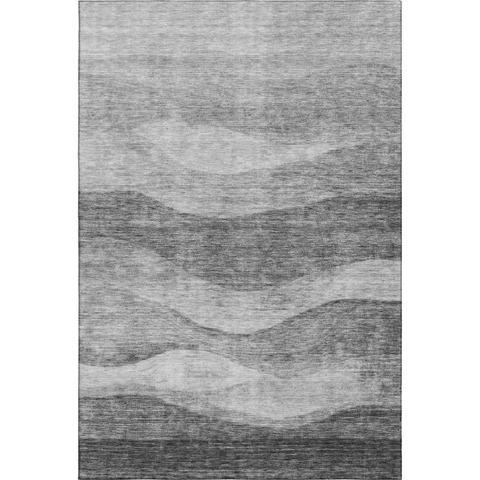 10' X 14' Abstract Washable Area Rug With UV Protection (686324) - Gray / Silver
