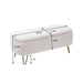 Giga modern camel faux fur storage ottoman bench with padded top and sturdy legs, ideal for bedroom or living room seating and storage