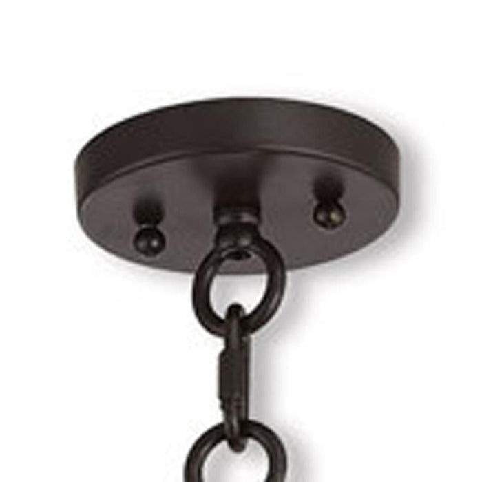 28" Five Light Metal Dimmable Chandelier With Shades - Bronze