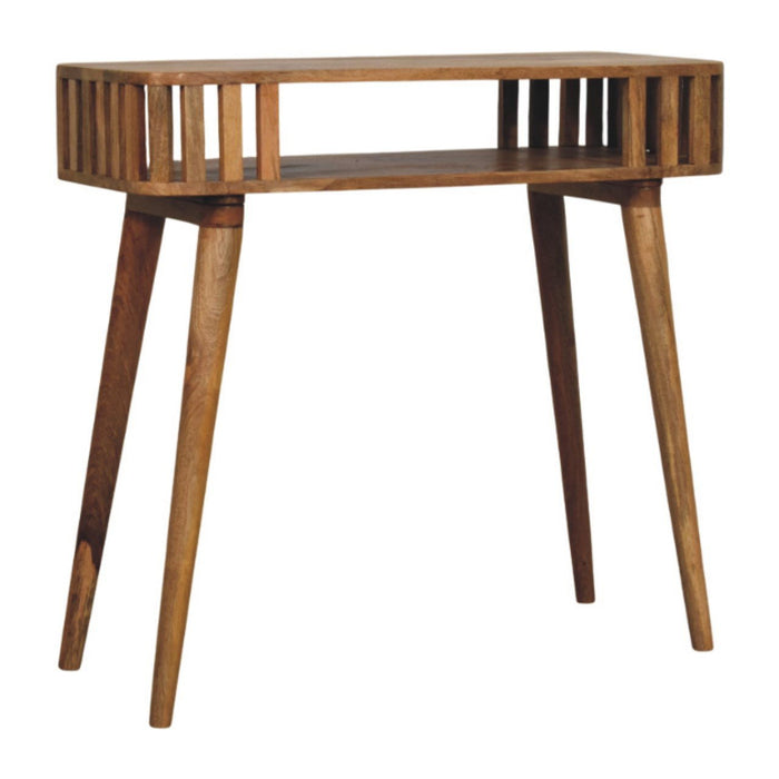 Solid Wood Solid Console Table With Shelf With Two Drawers (719161) - Brown