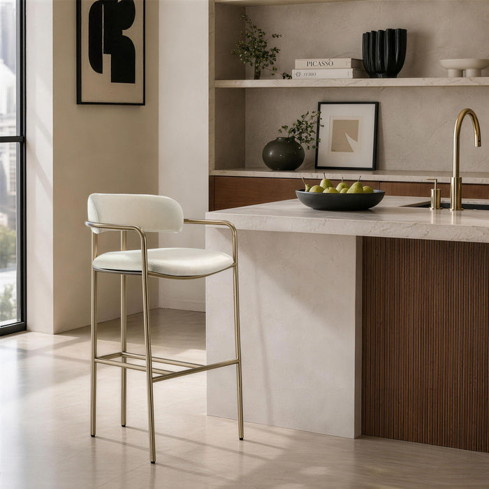 Manhattan Serene - Metal Upholstered Barstool