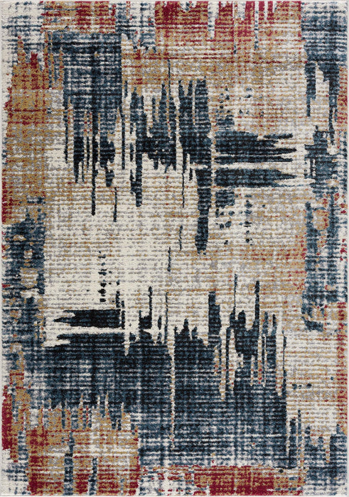 8' x 11' Abstract Area Rug - Blue And Ivory
