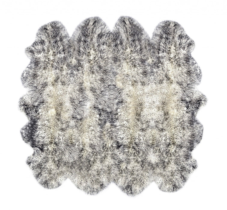 6' x 6' Animal Print Area Rug - Gradient Gray