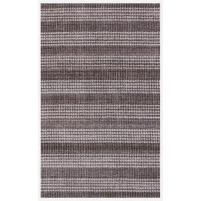 8' x 10' Striped Hand Loomed Area Rug - Rust And White