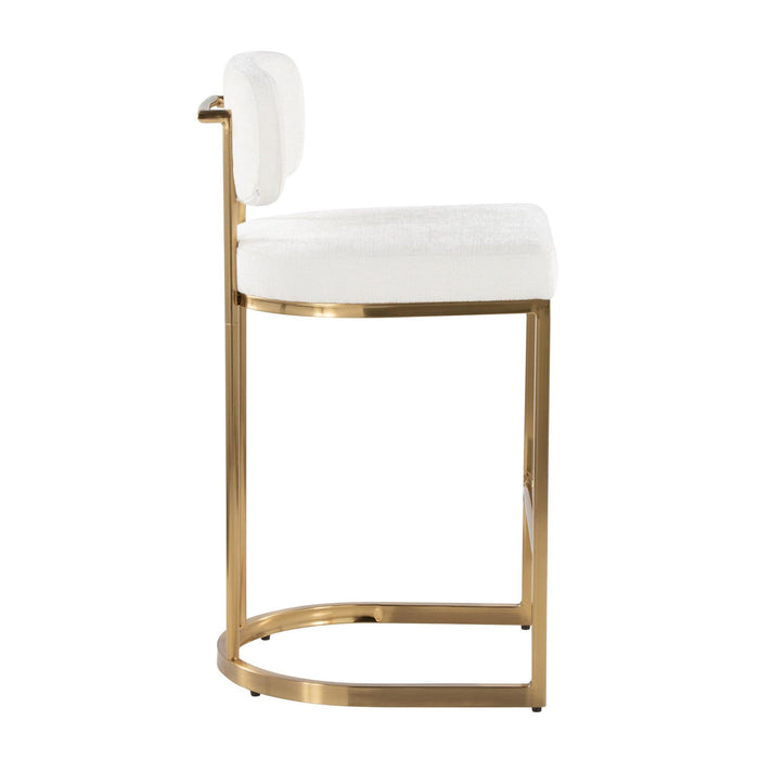 Demi - Fixed-Height Barstool (Set of 2) - Gold Metal Base
