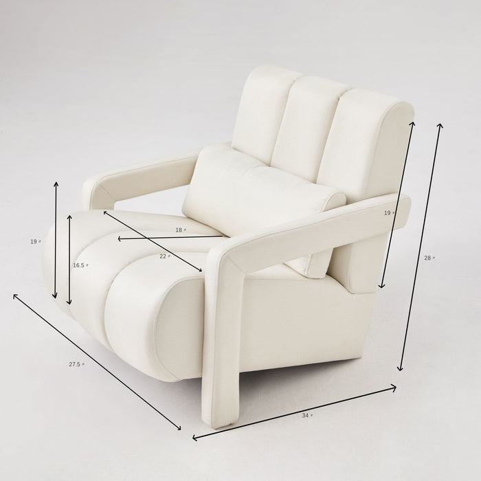 Giga modern upholstered accent arm chair with comfortable fabric and pillow, ideal for living room decor.