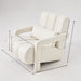 Giga modern upholstered accent arm chair with comfortable fabric and pillow, ideal for living room decor.