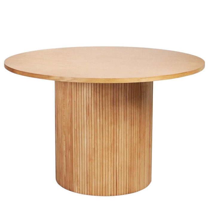 47" Wood Pedestal Base Round Top Dining Room Table - Natural