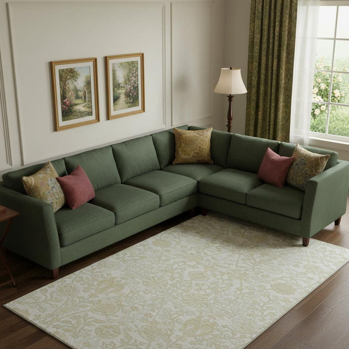 10' X 14' Floral Washable Area Rug With UV Protection (709786) - Ivory / Beige