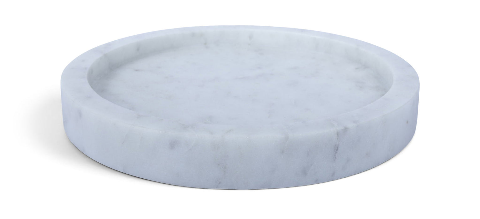 Dimitri genuine marble tray by Meridian Furniture, showcasing a sleek rectangular tray with polished marble surface and subtle veining.