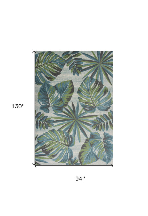 7' x 10' Polypropylene Area Rug - Teal Or Green