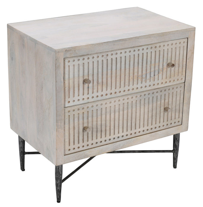 Two Drawer Nightstand - Brushed Ivory