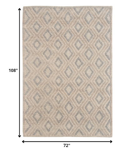 6' x 9' Geometric Handmade Area Rug - Natural