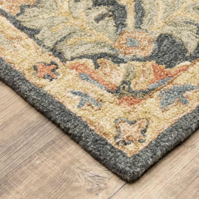 8' x 10' Oriental Hand Tufted Area Rug - Blue And Green
