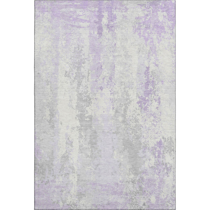 10' X 14' Abstract Washable Area Rug With UV Protection (705641) - Lavender / Ivory