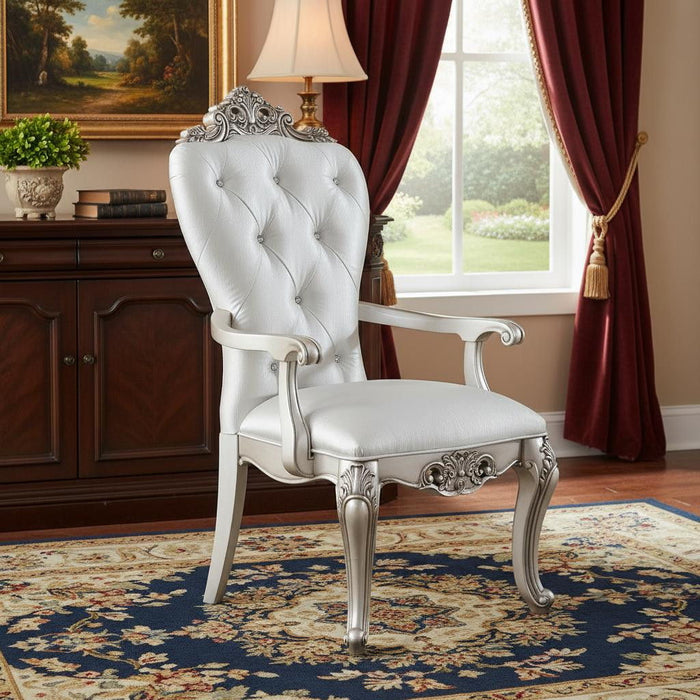 Fabric Tufted Side Chair (Set of 2) - Silver And Pearl