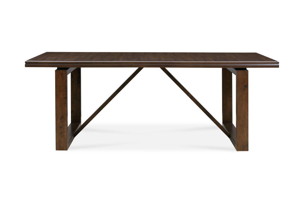 84" Wood Sled Base Dining Table - Dark Brown