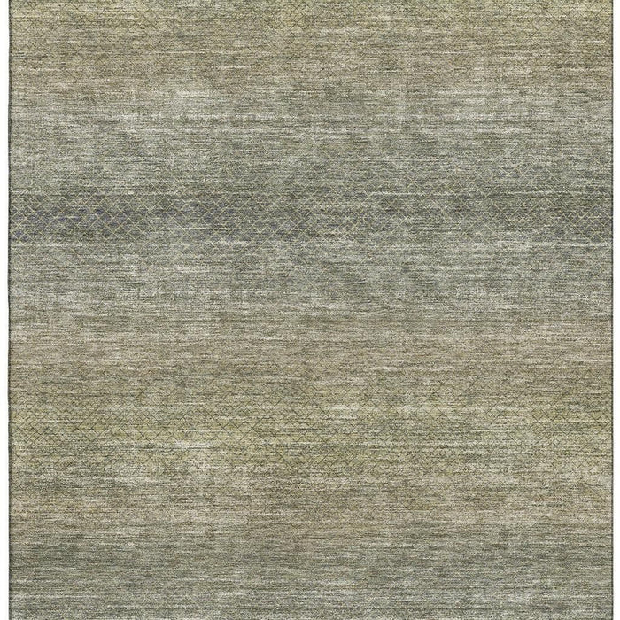 10' X 14' Geometric Washable Area Rug With UV Protection (710717) - Fern Green / Gray