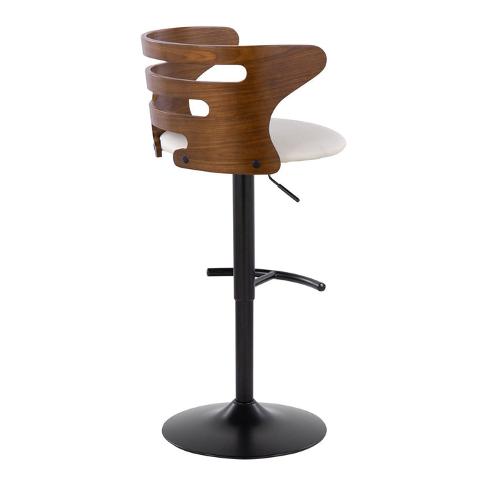 Cosi - Adjustable Barstool (Set of 2) - Black Base, Walnut Backrest