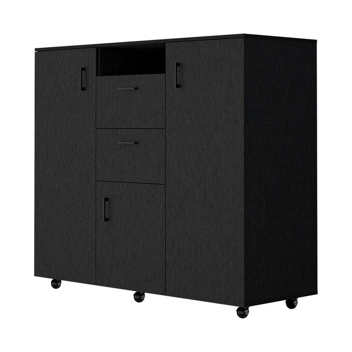 55" Two Drawer Combo Dresser - Black