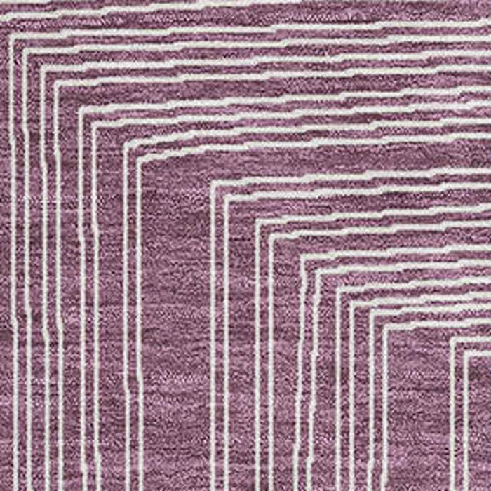 10' X 14' Geometric Washable Area Rug With UV Protection (681965) - Eggplant / Ivory