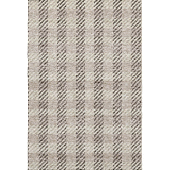 10' X 14' Plaid Washable Area Rug With UV Protection (673441) - Beige / Ivory