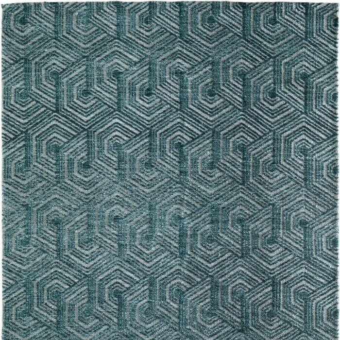 9' X 13' Geometric Area Rug (722098) - Blue / Ivory