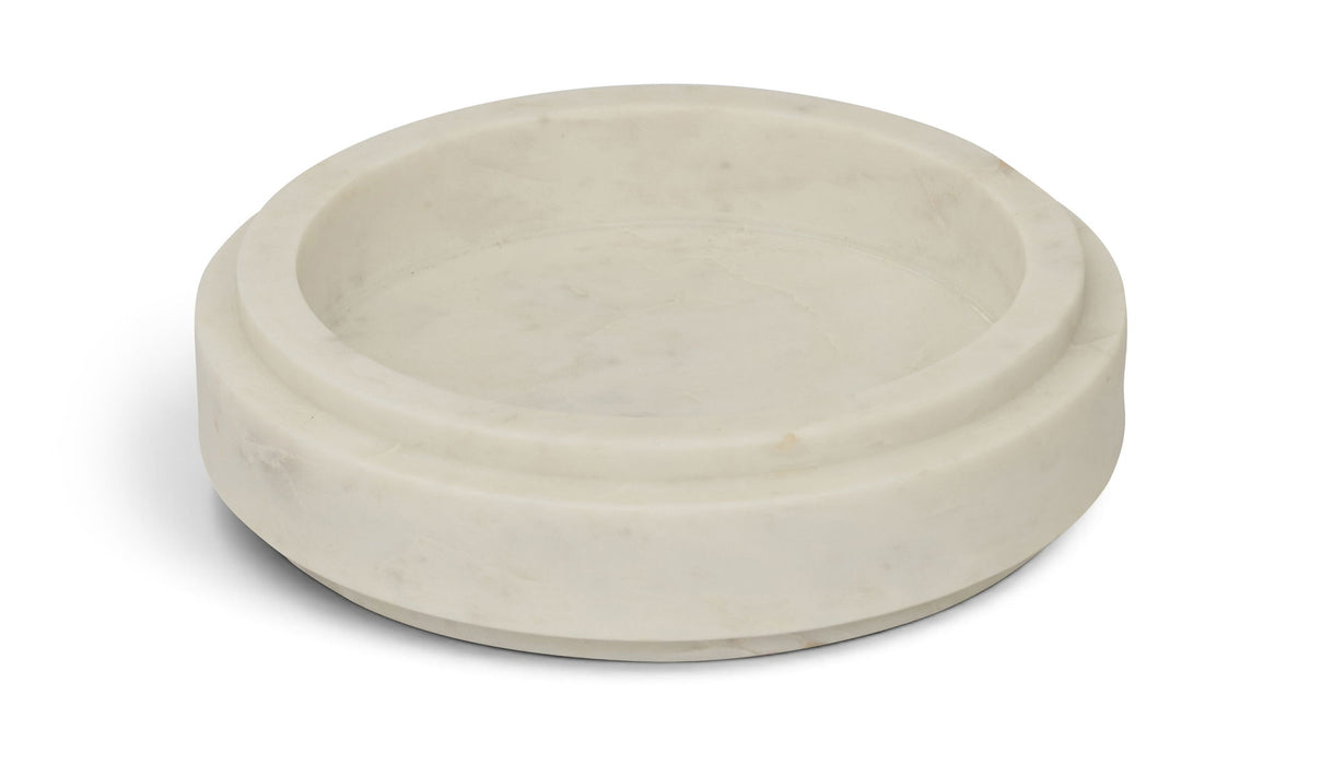 Marble bowl from Meridian Furniture's Parsons collection, featuring a smooth, polished genuine marble surface suitable for serving or decor.
