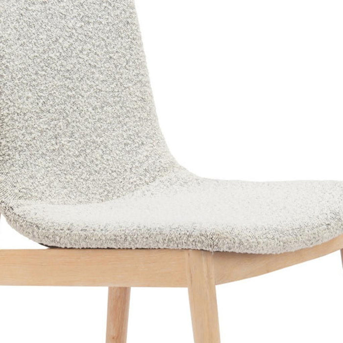 Upholstered Fabric Solid Wood Dining Side Chairs (Set of 2) - White