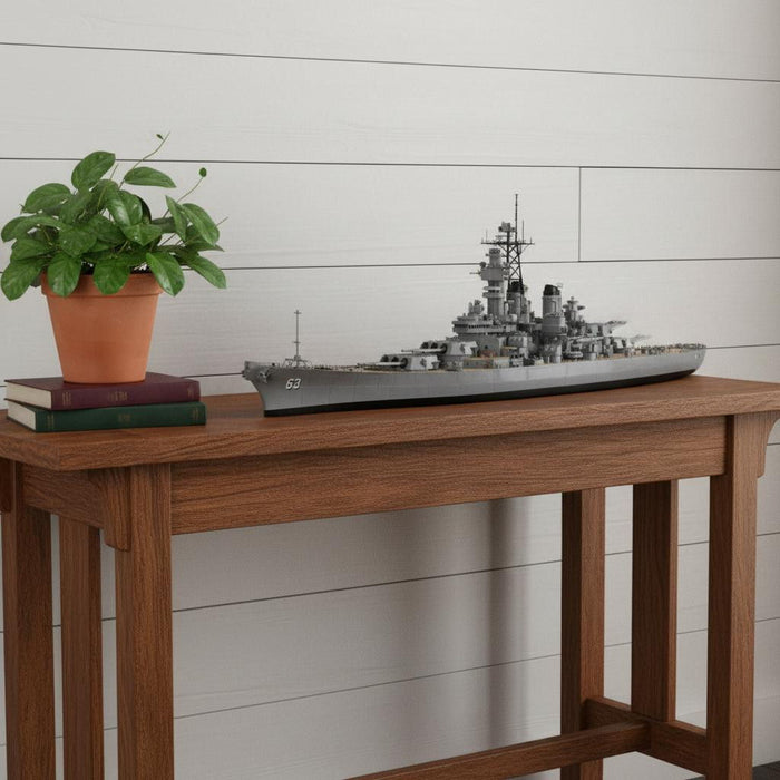 Hand Painted Model Boat (624302) - Gray