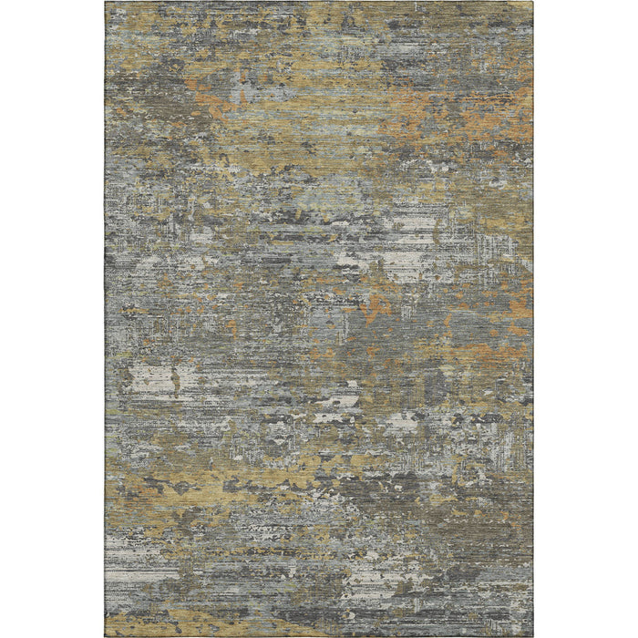 10' X 14' Abstract Washable Area Rug With UV Protection (693432) - Gold / Gray / Silver