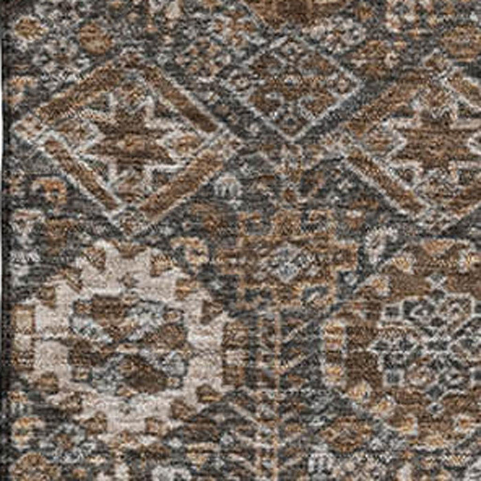 8' X 10' Tribal Washable Area Rug With UV Protection (649862) - Chocolate / Gray