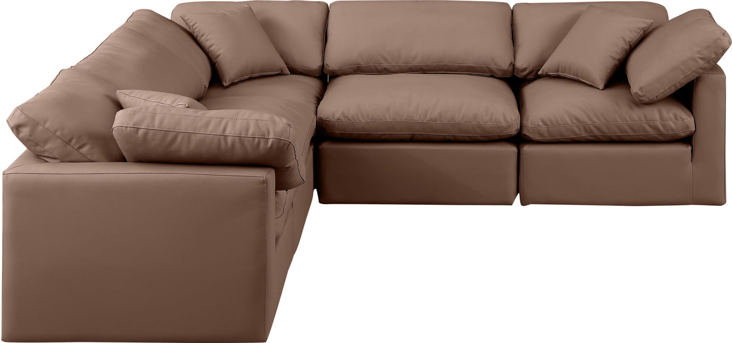 Indulge - Faux Leather 5 Piece Modular Corner Sectional