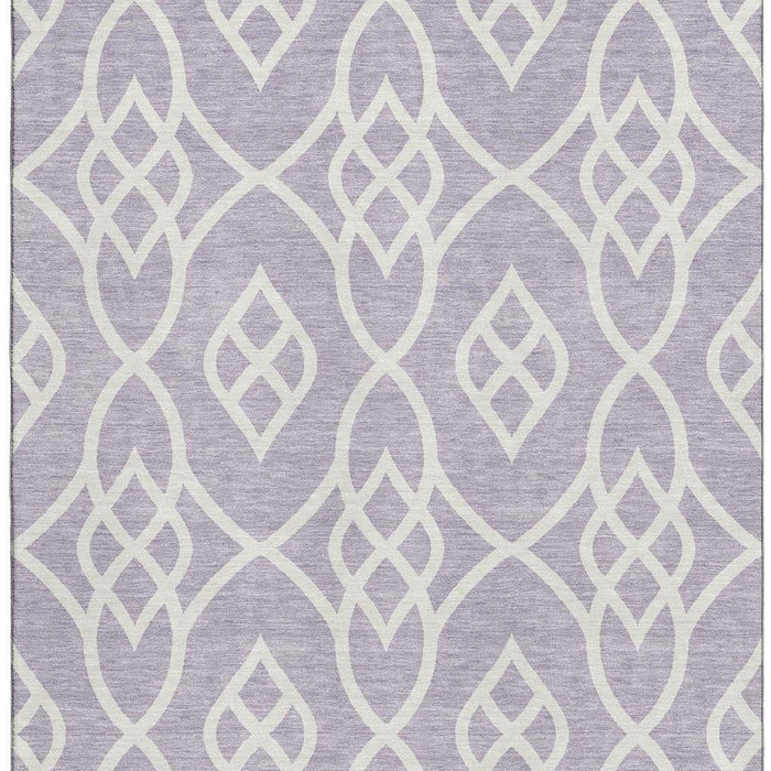 10' X 14' Trellis Washable Area Rug With UV Protection (670279) - Lavender / Ivory