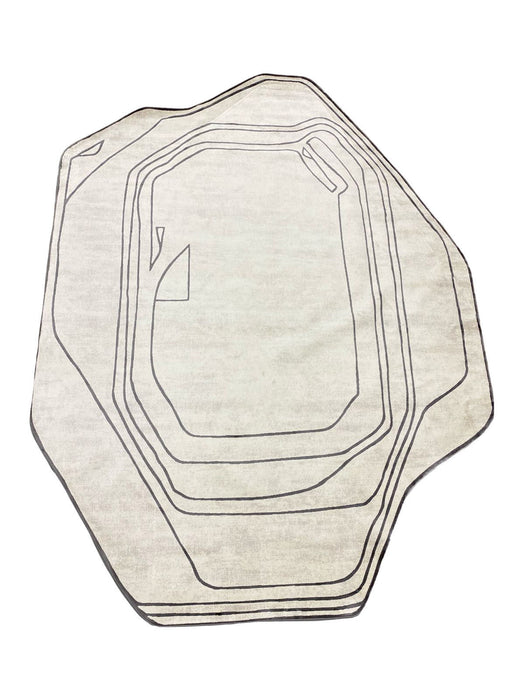 7' X 9' Abstract Area Rug (722641) - Black / Cream