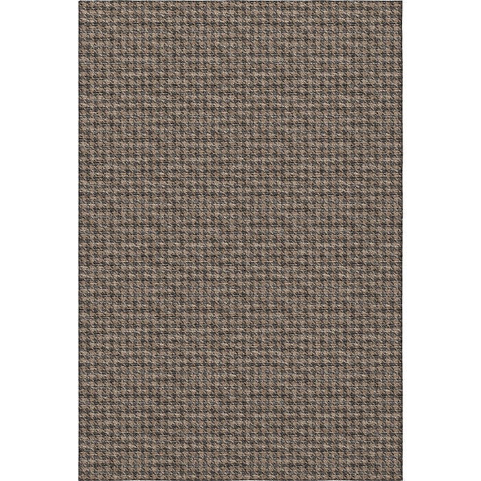 8' X 10' Houndstooth Washable Area Rug With UV Protection (645179) - Chocolate / Coffee