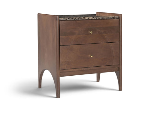 Veya 22-inch mango wood accent nightstand by Meridian Furniture with a sleek, natural finish and modern design.