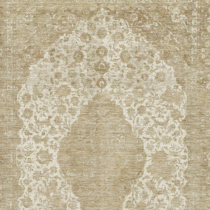10' X 14' Medallion Washable Area Rug With UV Protection (696308) - Ivory / Beige