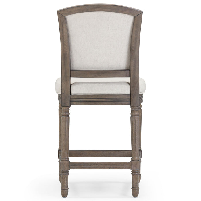 Fabric Solid Wood Bar Height Bar Chair - Gray
