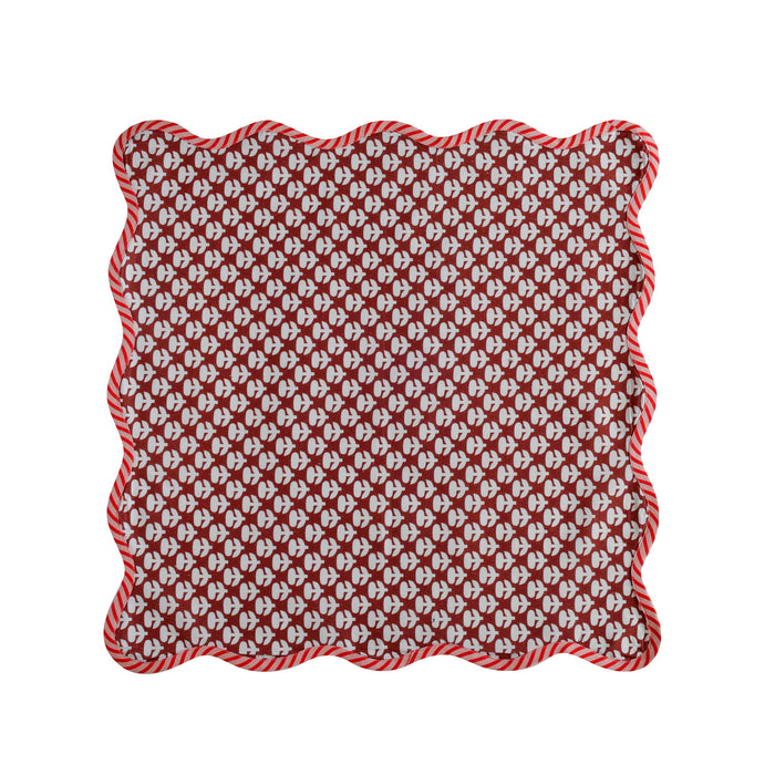 Set of four TOV Furniture Crissy cotton canvas napkins featuring vintage rust floral print.