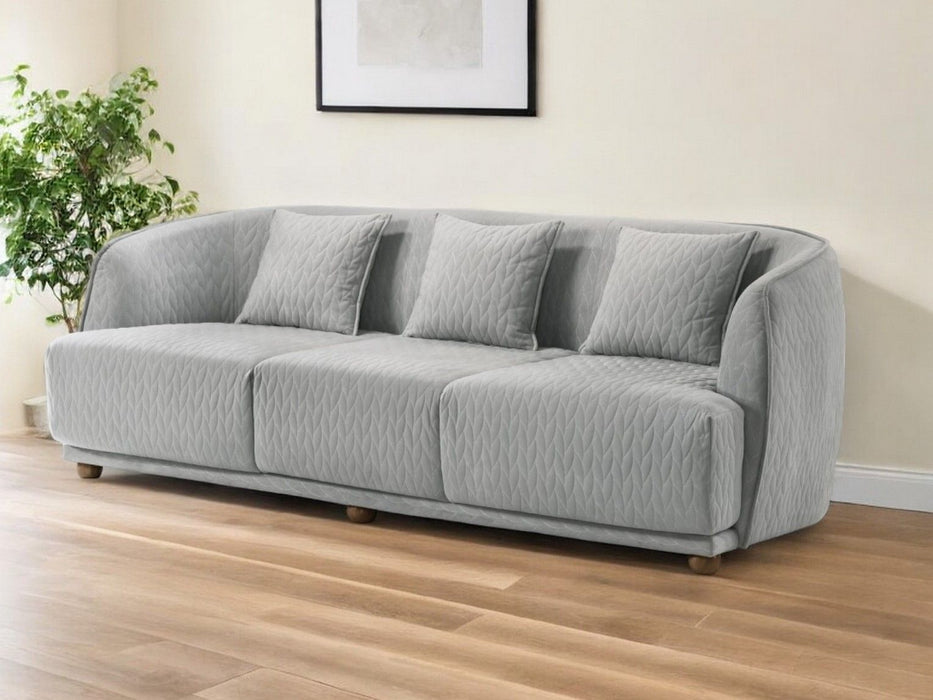 Modern Quilted Sofa - Light Gray