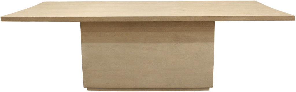 108" Solid Wood Pedestal Base Dining Table - Brown / Natural