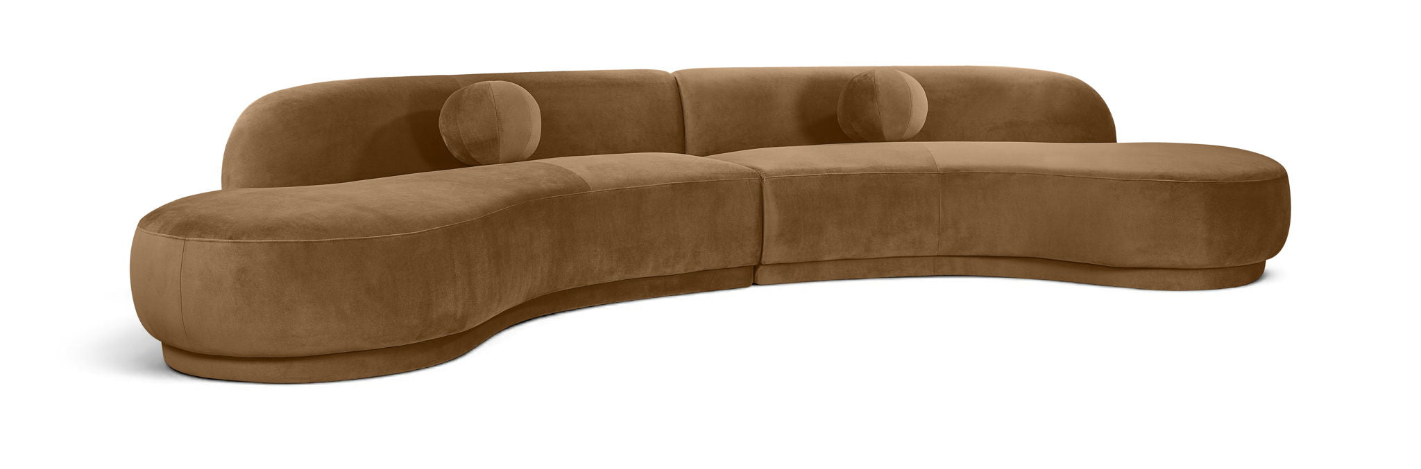 Avra velvet performance fabric sectional by Meridian Furniture, large 146-inch stationary sofa with plush upholstery and modern design.