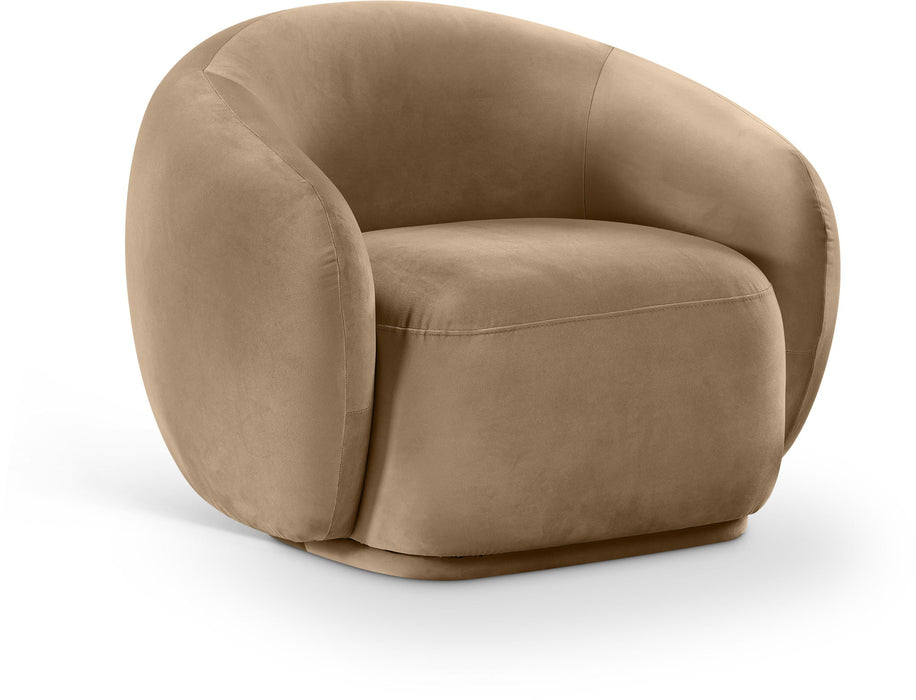 Modern Emery accent chair by Meridian Furniture featuring a sleek design with plush upholstery and wooden legs.