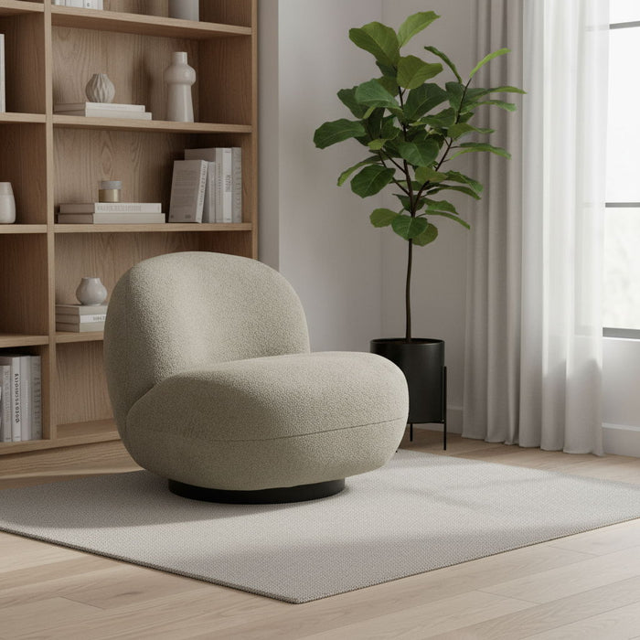 Sherpa Slipper Chair - Khaki Green And Black